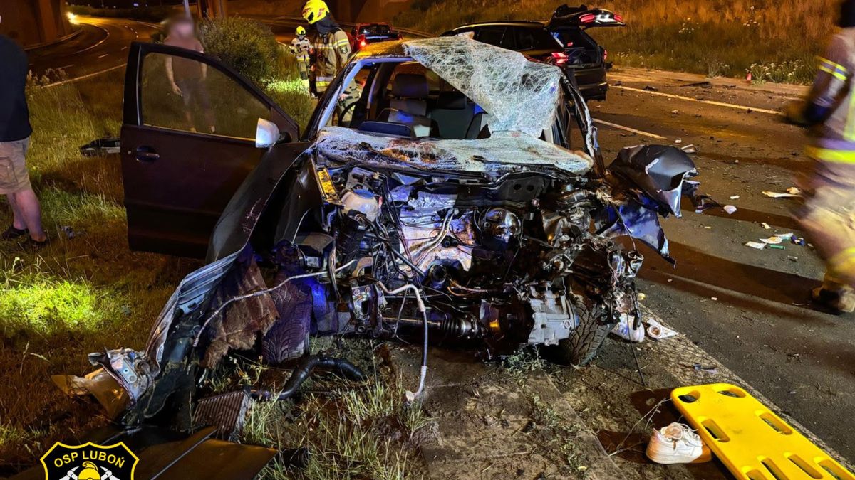 wypadek fot. Facebook @OSP Luboń