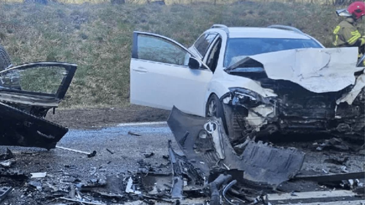 Wypadek w Klusach, fot. Policja Powiatowa w Piszu