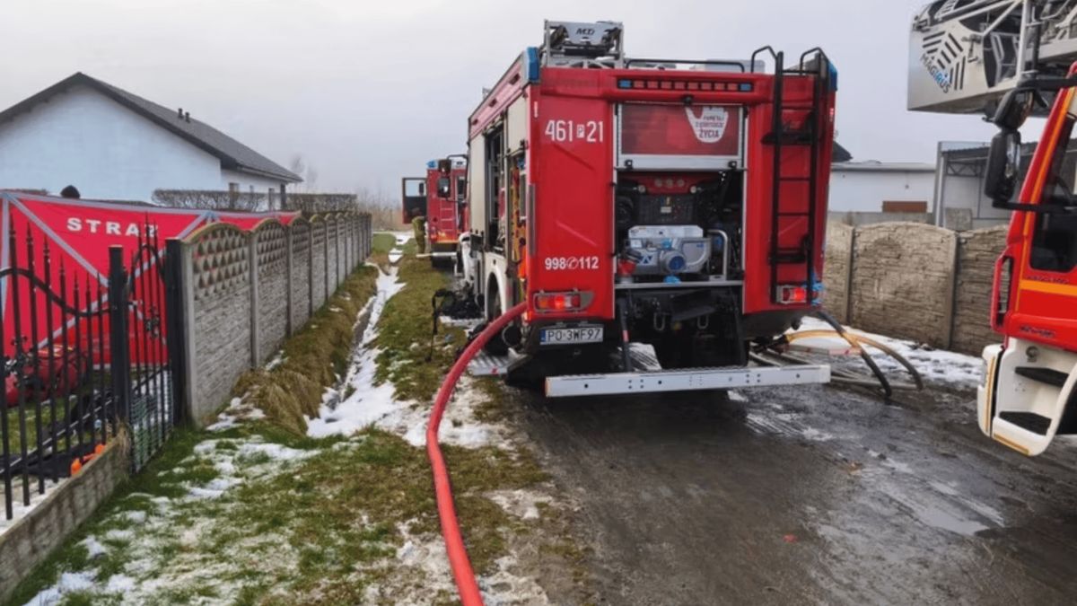 Pożar w Myjomicach, fot. KP PSP Kępno