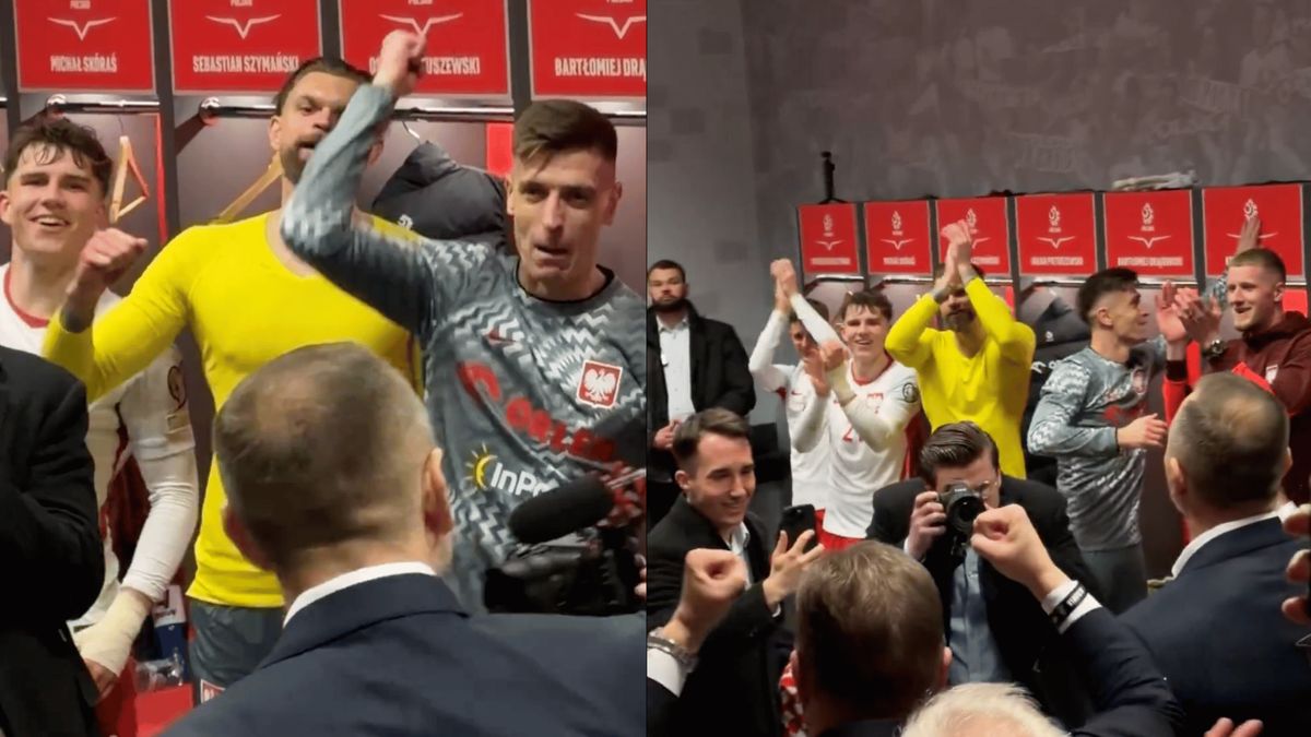 Karol Nawrocki z piłkarzami, Fot. X/@LaczyNasPilka