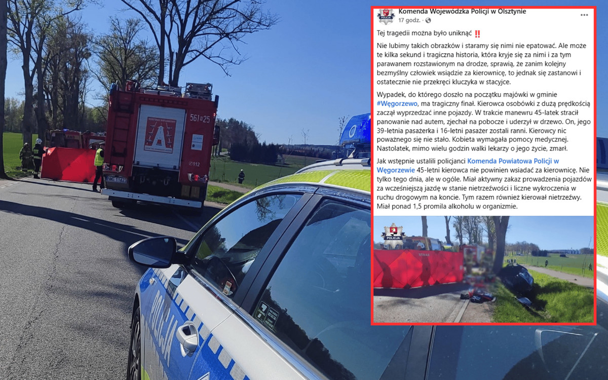 Koszmarny wypadek, nie żyje 16-latek. Policja opublikowała wstrząsający komunikat