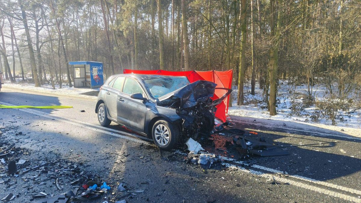 Wypadek na DK 68. Fot. Facebook/@Policja Siedlce.