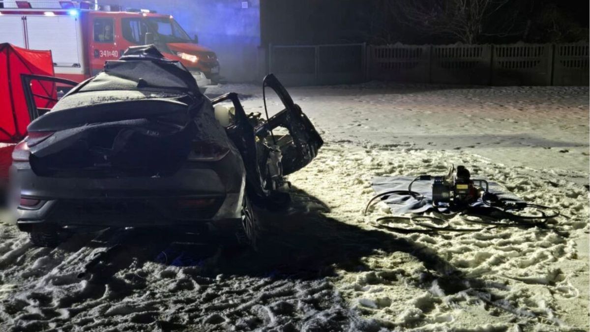 Wypadek. Fot. KMP Ostrołęka.