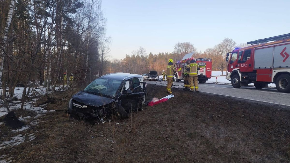 Wypadek na DK 20. Fot. Facebook/@Komenda Powiatowa Policji w Kościerzynie.