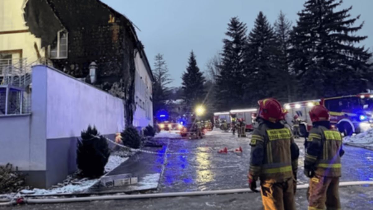 Pożar hotelu, fot. KP PSP Nysa