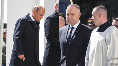 Karol Nawrocki i Donald Tusk zrobili to na pogrzebie Łukasza Litewki. Internauci oniemieli
