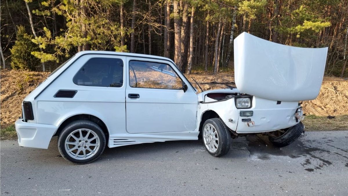 Wypadek Malucha. Fot. KPP w Biłgoraju.
