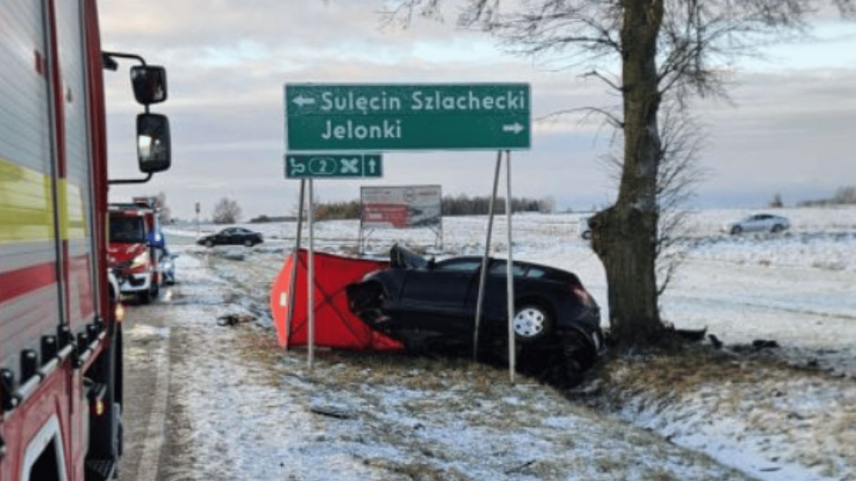 Wypadek, fot. OSP KSRG Stary Lubotyń