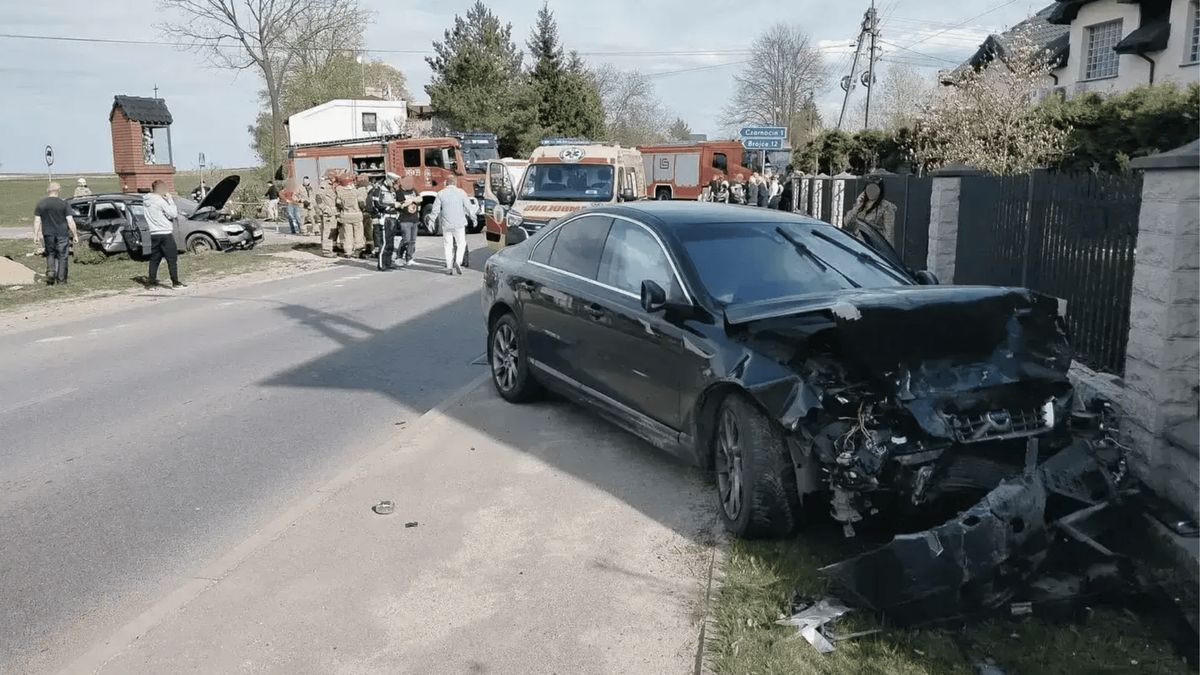 Wypadek w Biskupiej Woli, fot. PSP