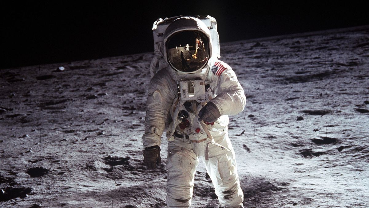 Apollo 11 na Księżycu. Fot. Wikimedia/Domena publiczna (ilustracyjne)