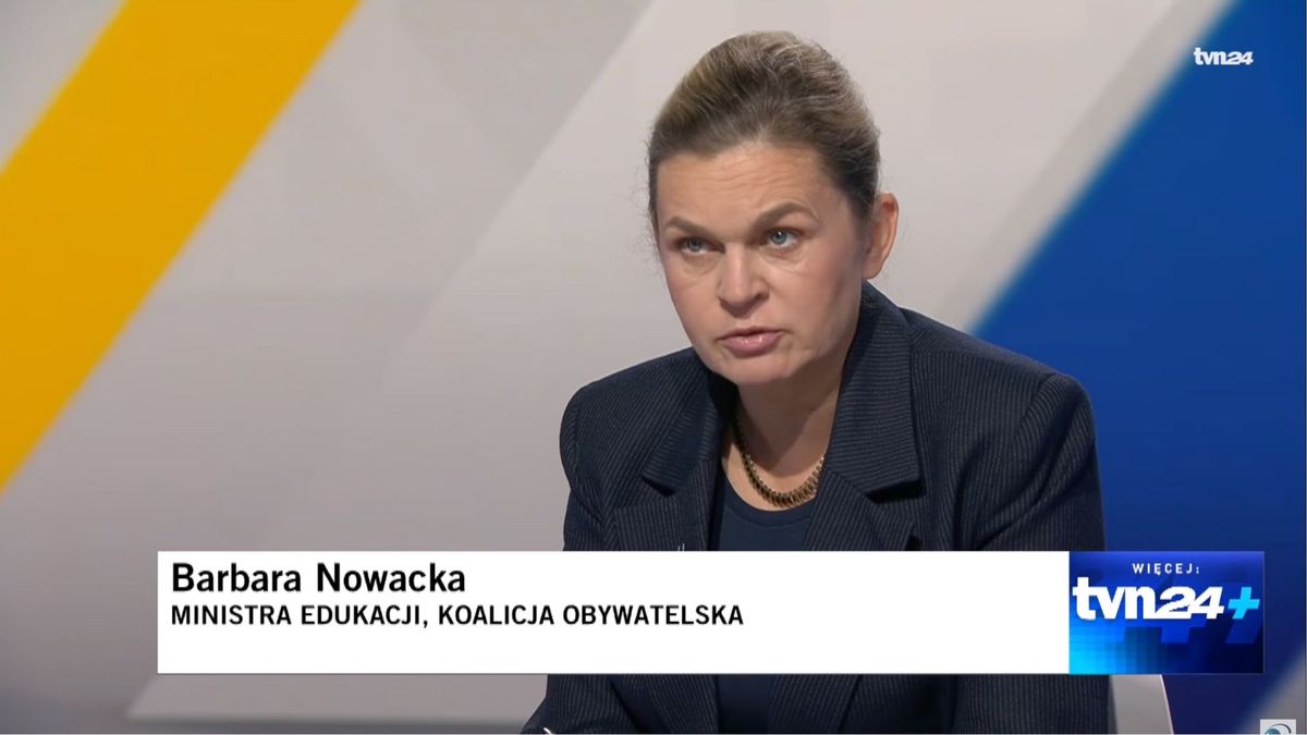 Barbara Nowacka, Ministra Edukacji. Fot. TVN 24/Rozmowa Piaseckiego.