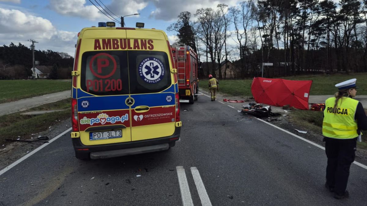 Wypadek. Fot. KP PSP Ostrzeszów