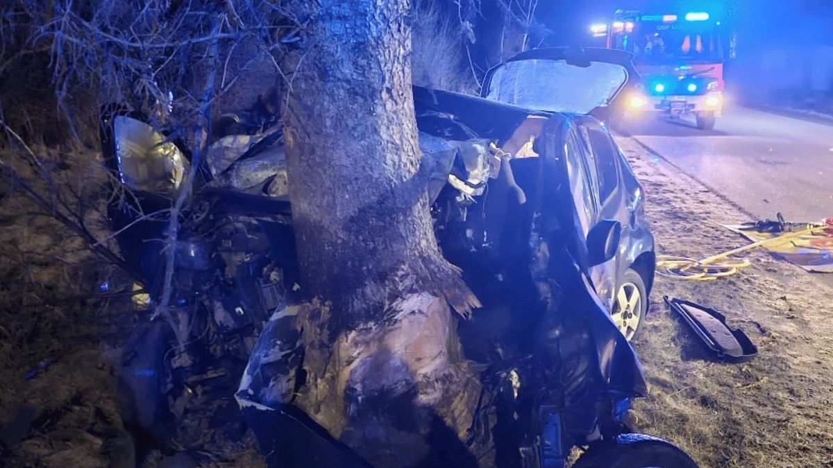 Wypadek, Fot. PSP Kościerzyna