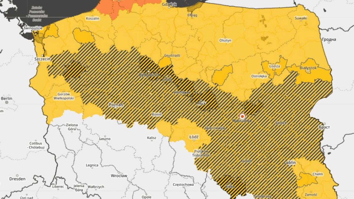 Mapa Polski, Fot. X/@IMGWmeteo
