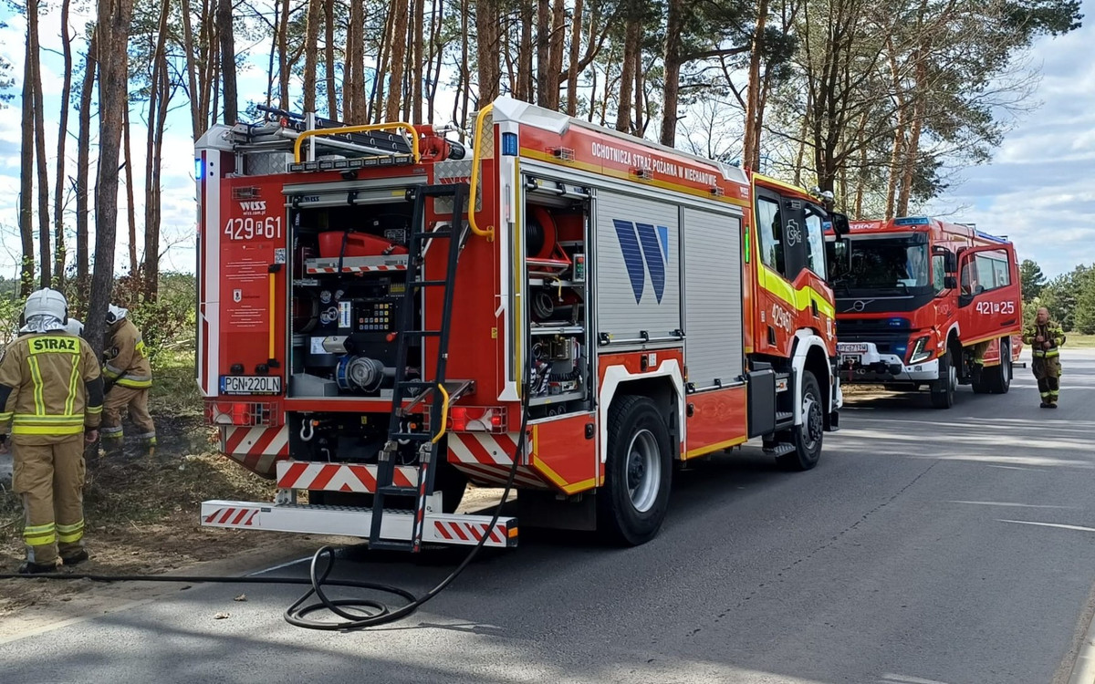 Auto wjechało w bagno. Nie żyje jedna osoba, dwie są ranne, na miejscu wszystkie służby