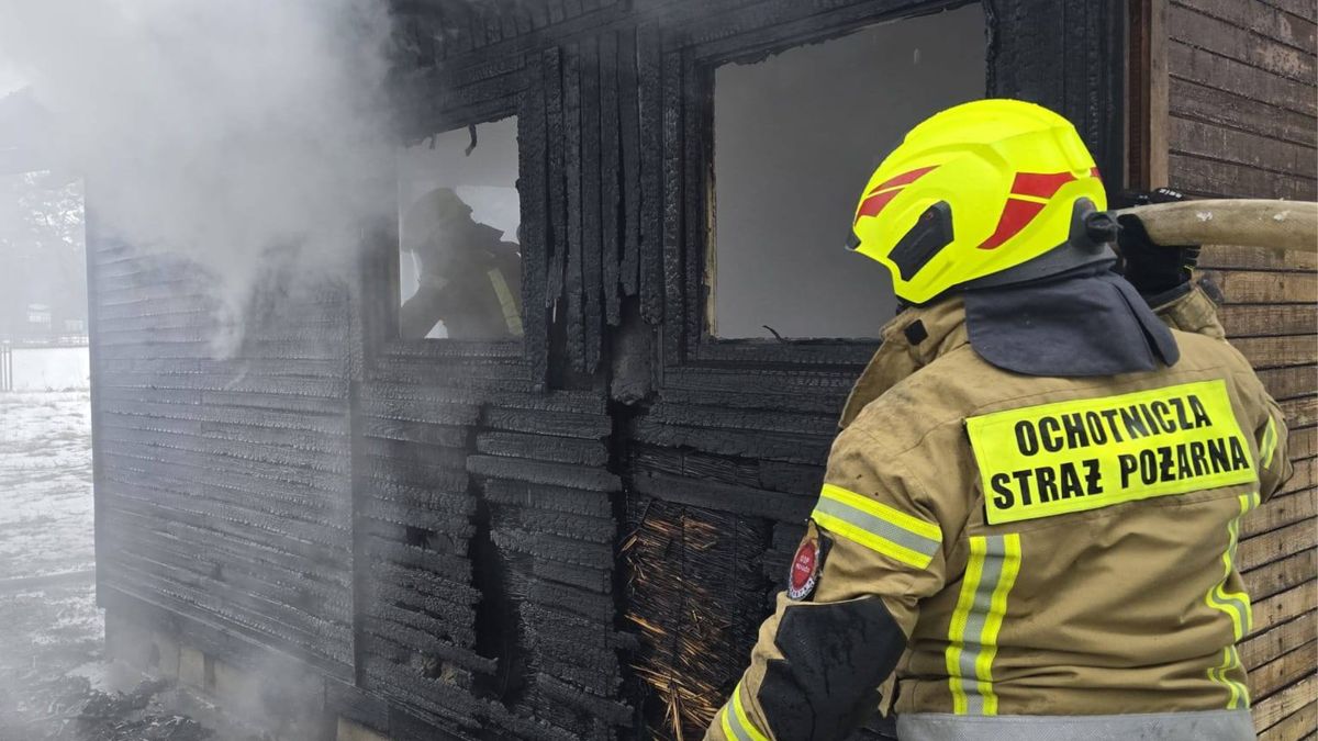 Pożar, fot. Facebook @OSP KSRG Przygłów