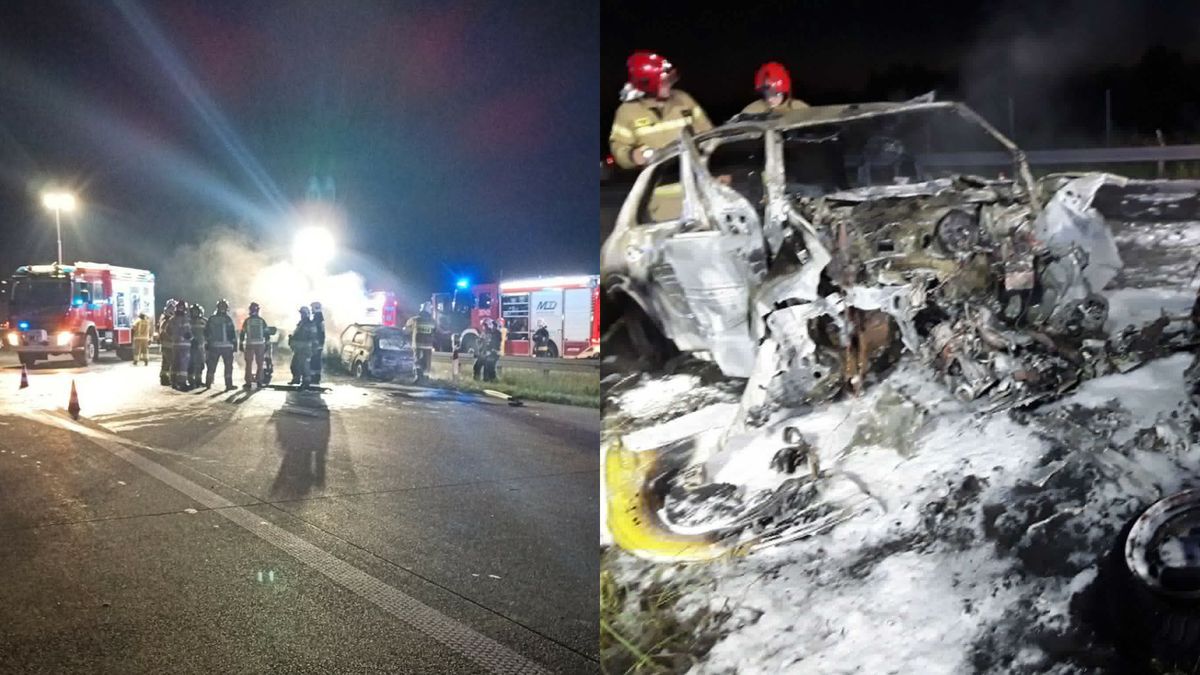 Wypadek na A1. Fot. Facebook/@Auto Pomoc Cała Polska.