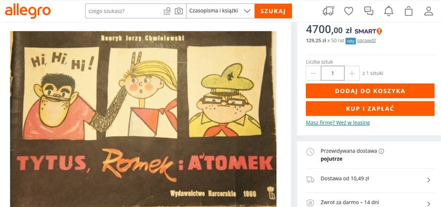 "Tytus, Romek i Atomek" księga I fot. screen z allegro.pl