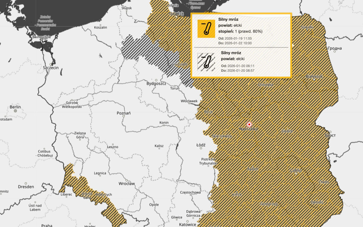 IMGW wydał pilne ostrzeżenia. Nawet 20 stopni poniżej zera