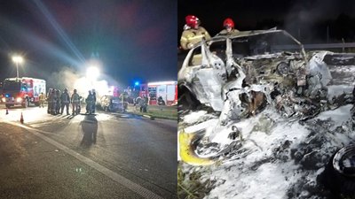 Koszmar na autostradzie A1. Auta stanęły w ogniu, nie żyje jedna osoba