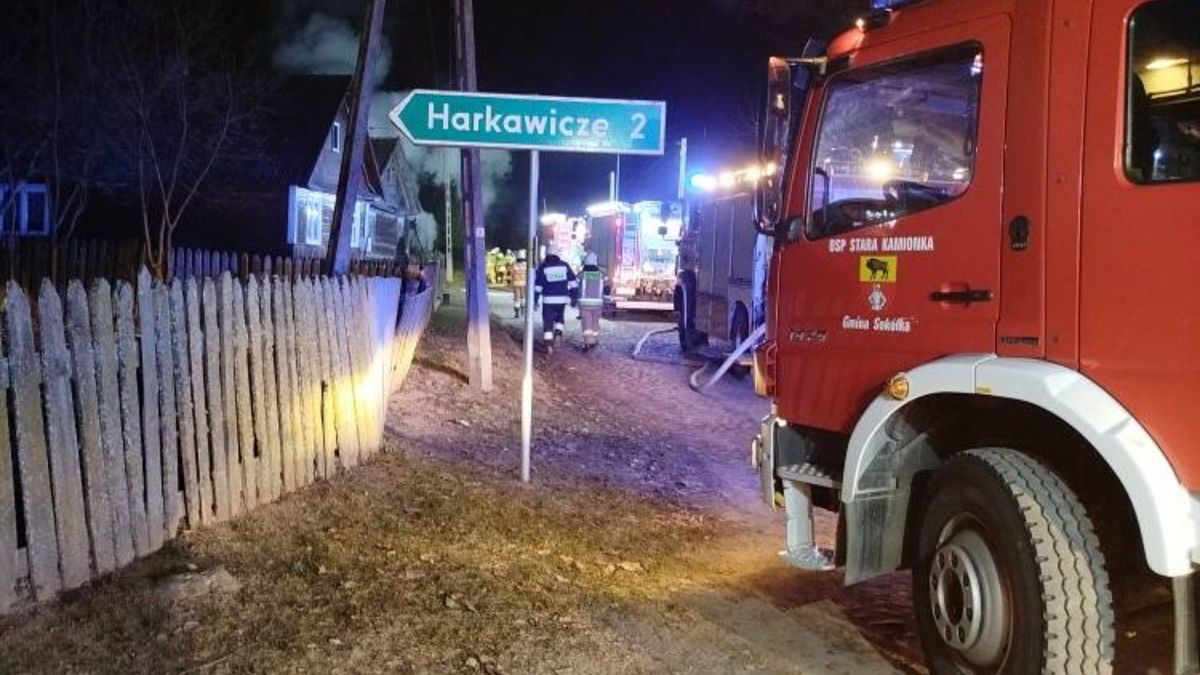 Pożar w Sukowiczach. Fot. OSP Krynki