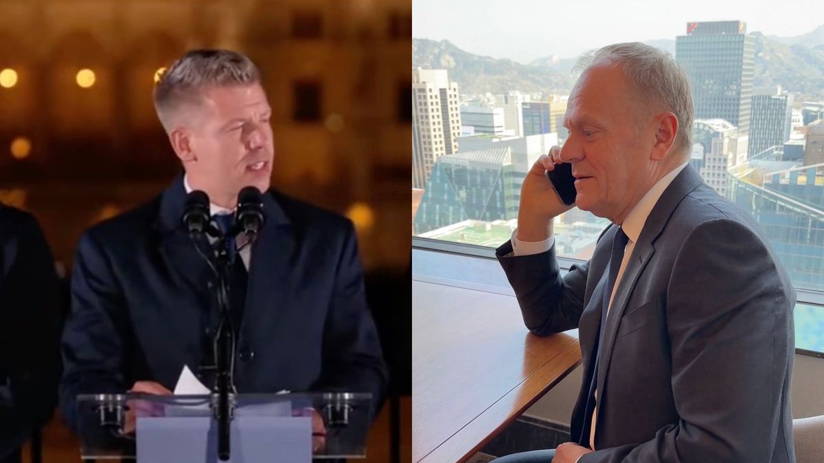Péter Magyar, Donald Tusk. Fot. X/@magyarpeterMP, @donaldtusk.