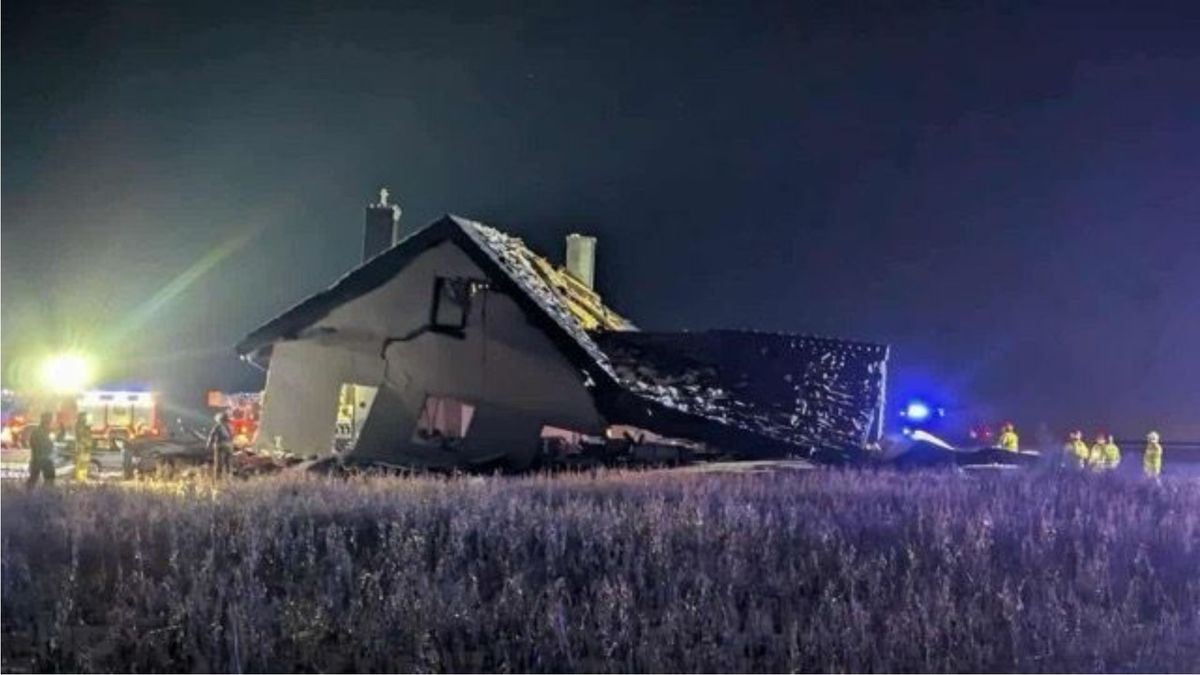 Wybuch gazu w Tykocinie. Fot. Facebook/@Polski Serwis Pożarniczy - Remiza.pl.