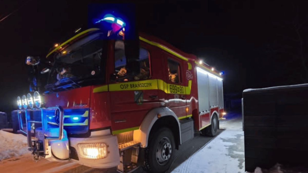 Wypadek, fot. screen Facebook/ OSP KSRG Brańszczyk