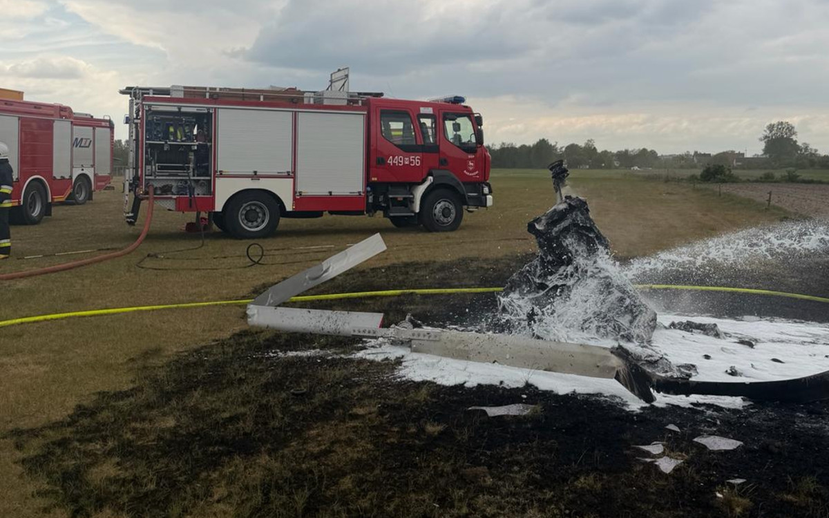 Wypadek lotniczy na Mazowszu. Maszyna stanęła w płomieniach