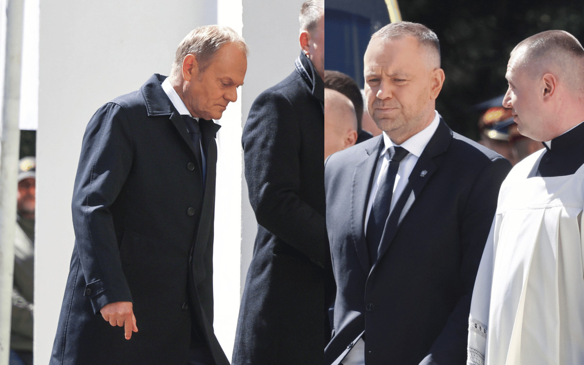 Karol Nawrocki i Donald Tusk zrobili to na pogrzebie Łukasza Litewki. Internauci oniemieli